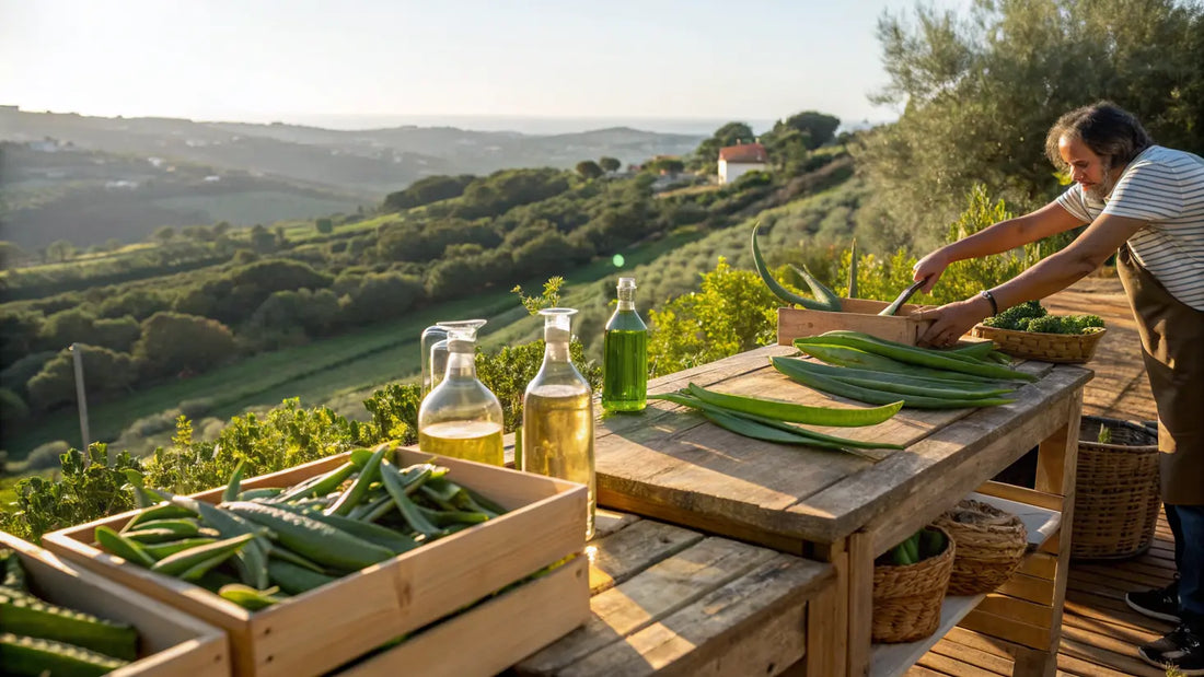 Based on the guidelines and requirements, here's the alt text for the blog image:
Organic European Aloe Vera Skincare: Natural Vegan Beauty Solution for Radiant Skin