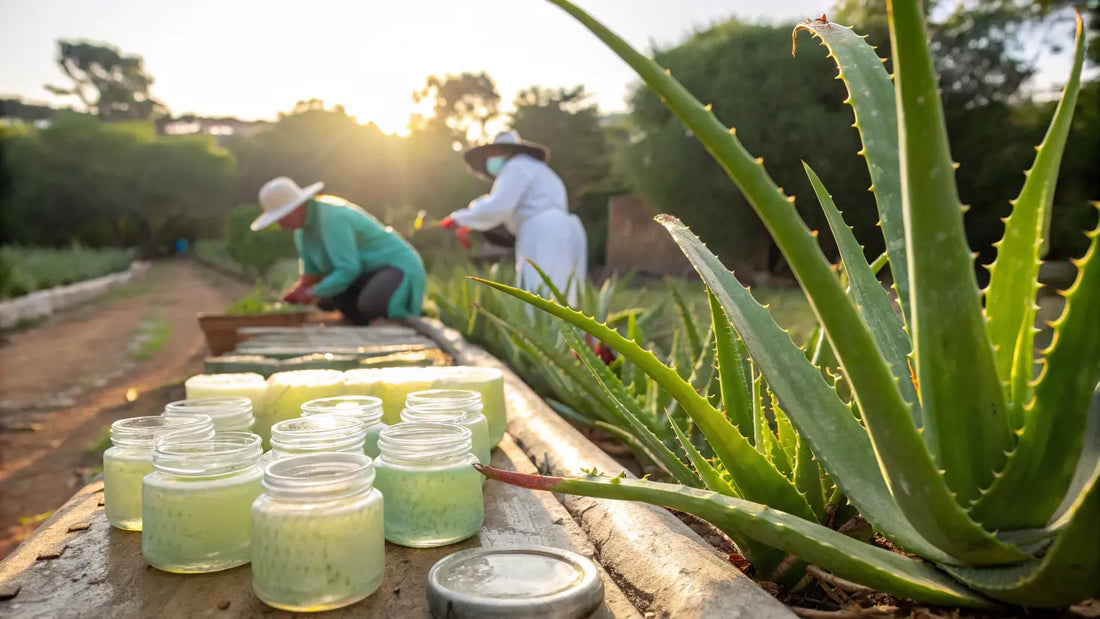 Alt texto para imagen: Gel de Aloe Vera Orgánico Natural Europeo | Cuidado Facial Vegano Sostenible Aloegarve