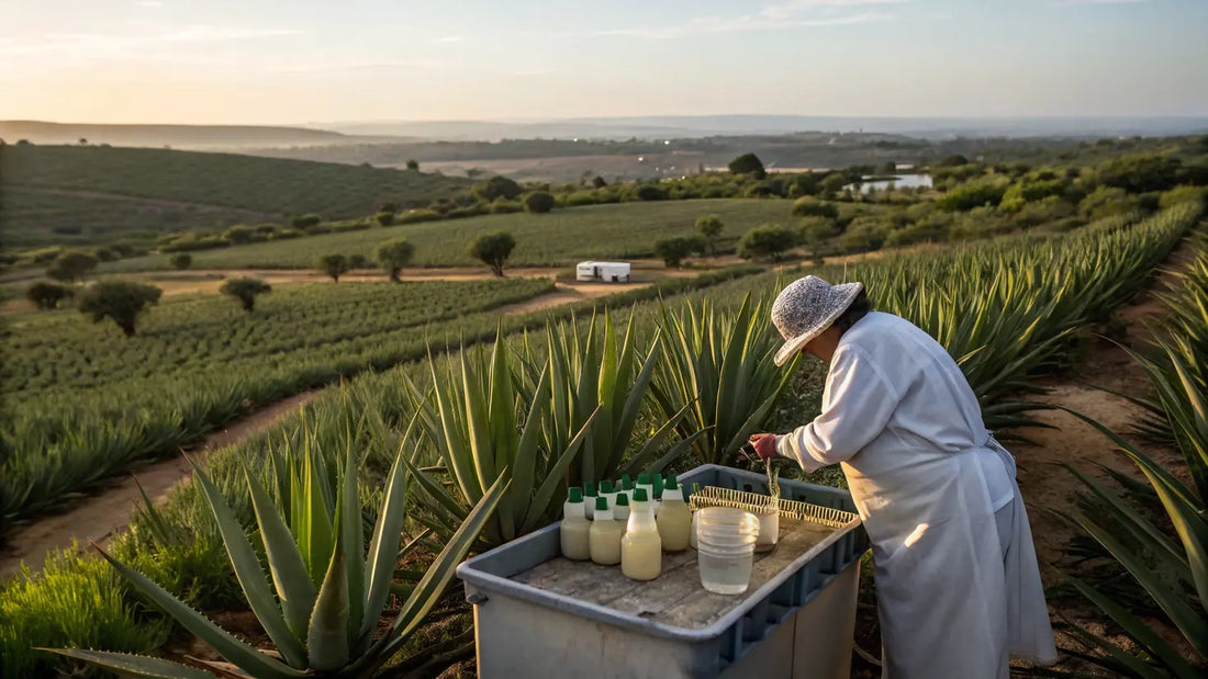 Alt text en español:
Gel de Aloe Vera orgánico de Aloegarve, producto natural para cuidado de piel ecológico y vegano de Portugal