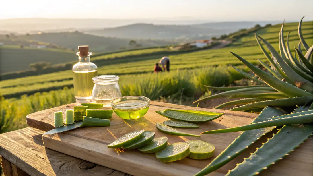 Alt text en español para la imagen:
Crema orgánica de aloe vera de Aloegarve, producto natural para cuidado facial ecológico europeo