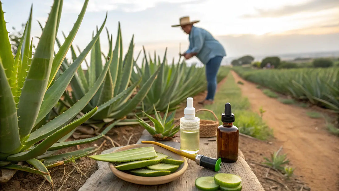 Alt text en français:
Soin naturel bio à l'aloe vera européen, hydratation intense et apaisement de la peau sensible