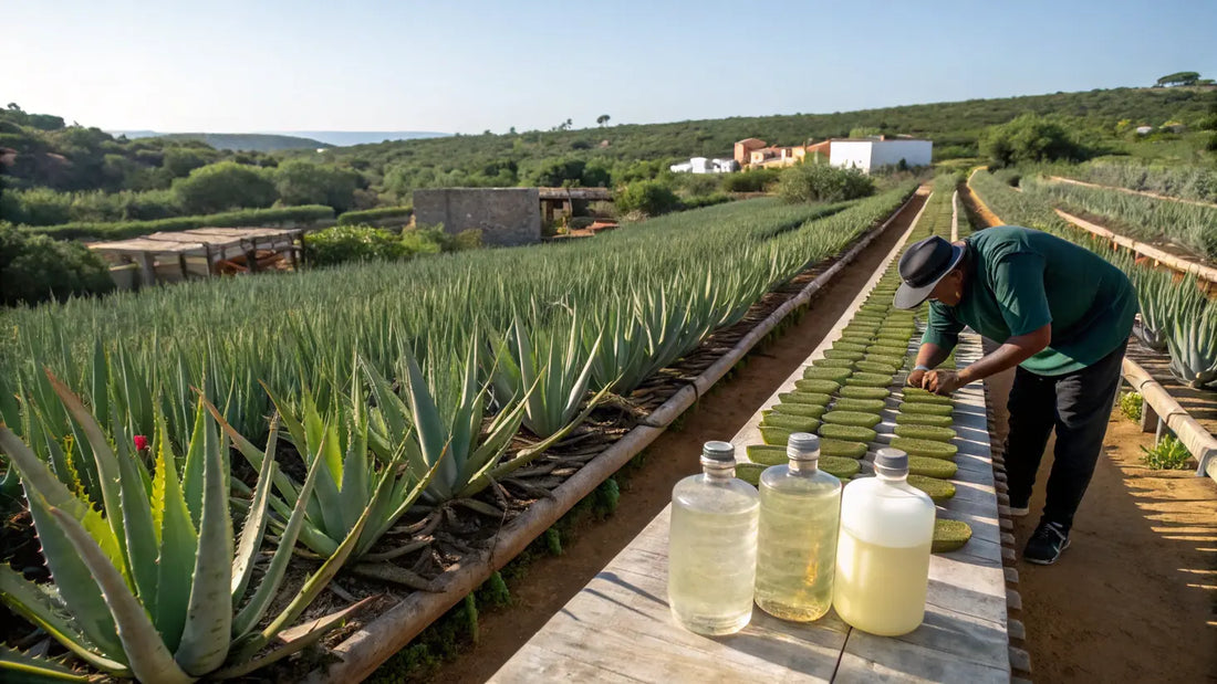 Alt texto en español para la imagen:
Gel de Aloe Vera Orgánico de Aloegarve: Cosmética Natural Europea para Cuidado Facial Ecológico