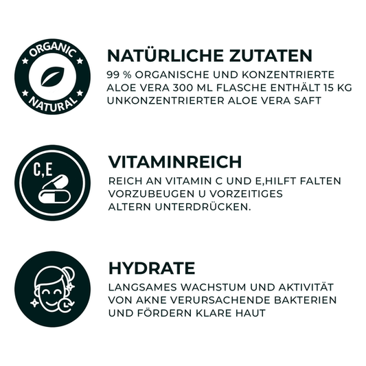 Organisches Aloe Vera Intensiv-Gel für strahlende, hydratisierte Hautpflege aus der Algarve, natürlich und vegan