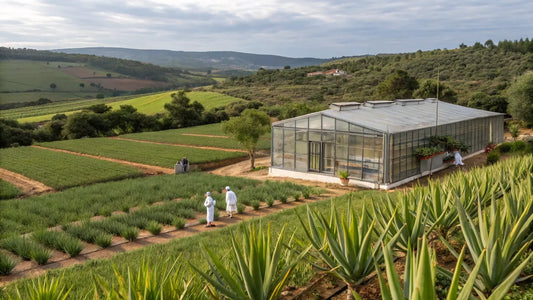 Alt text em Português Europeu:

Frasco de gel orgânico de Aloe Vera da Aloegarve, produto natural português para cuidados com a pele bio
