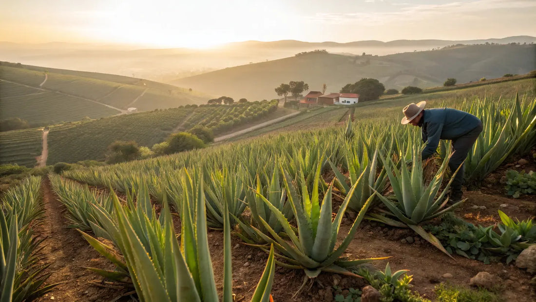Natürliche Bio-Aloe-Vera-Bodylotion zur Regeneration von sonnengeschädigter Haut, hergestellt in Portugal
