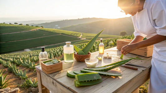 Campos de Aloe Vera Orgânico do Algarve: Skincare Natural Portuguesa em Frascos Elegantes
