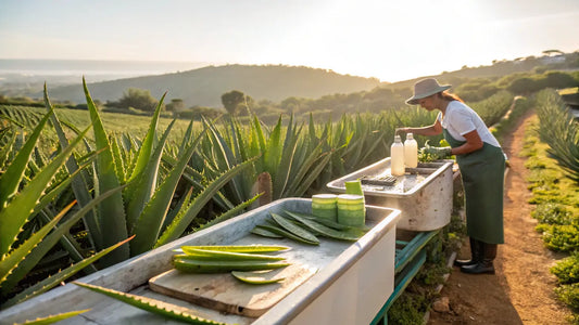 Alt texto em português europeu:

Aloe Vera puro orgânico vs. produtos químicos: Skincare natural portuguesa premium para hidratação facial
