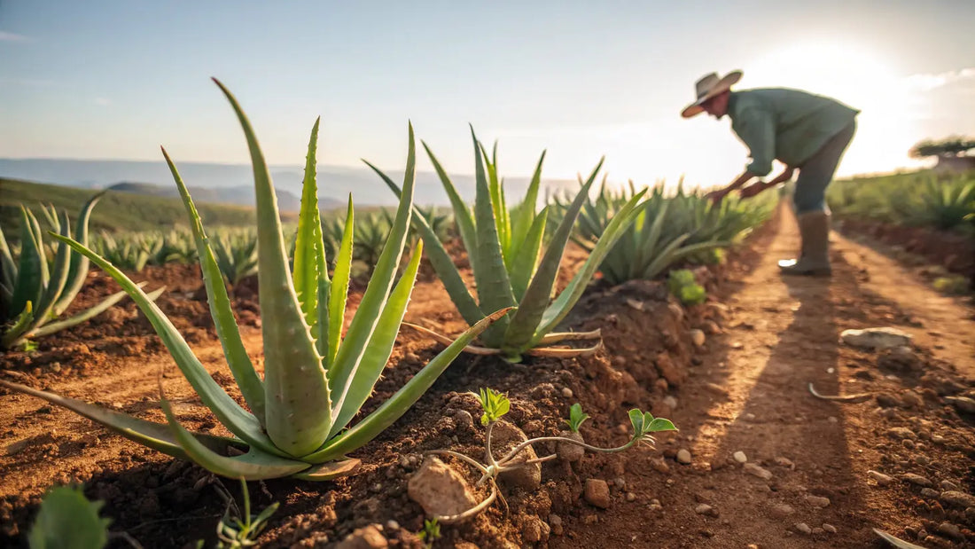 Organische Aloe Vera Plantage in der Algarve: Nachhaltige Landwirtschaft vs. konventionelle Methoden der Hautpflege
