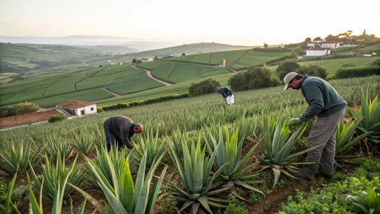 Alt text em Português Europeu:

Produto cosmético orgânico de aloe vera do Algarve, frasco branco em fundo verde natural
