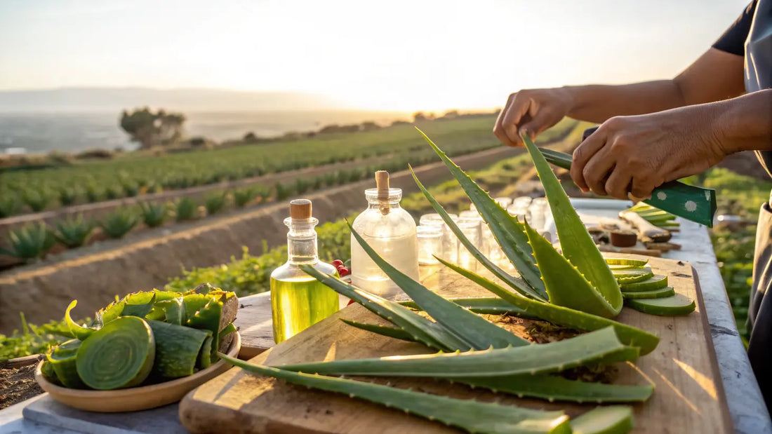 Alt Text (Español):

Gel de Aloe Vera orgánico de Portugal, crema facial natural vegana para cuidado de piel sensible
