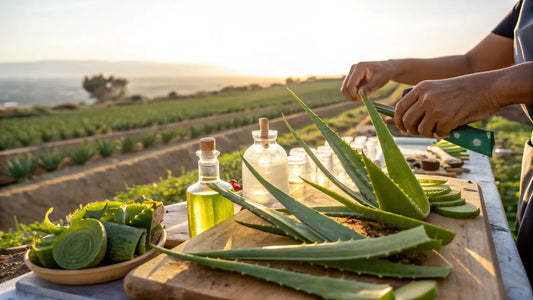 Alt Text (Español):

Gel de Aloe Vera orgánico de Portugal, crema facial natural vegana para cuidado de piel sensible

