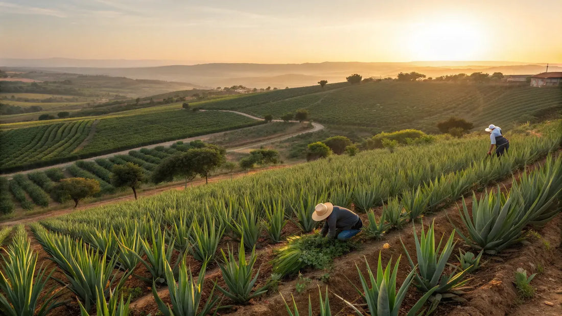 Here's the alt text based on the guidelines:

Organic Aloe Vera from Algarve: Luxury Skincare Sourced Sustainably in Portuguese Coastal Farms
