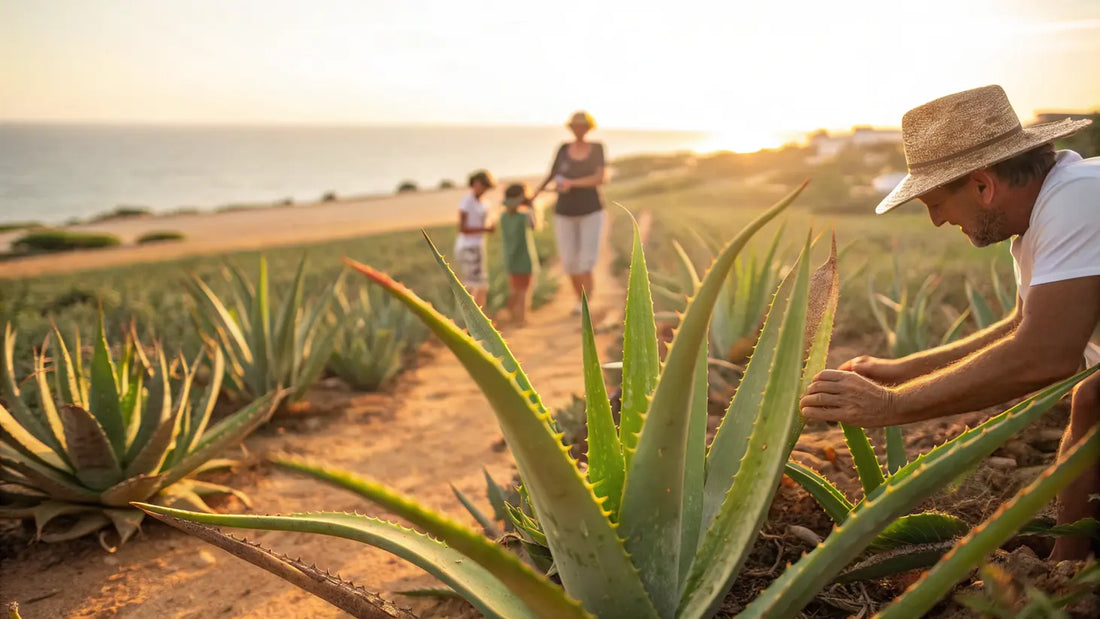 Vegane After-Sun Gel Lösung für Familien: Sanfte Heilung mit Bio-Aloe Vera nach Sonnenbad
