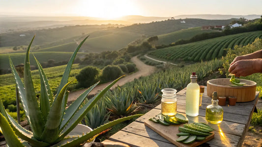 Alt text en español:

Crema natural de aloe vera orgánico europeo con gel hidratante para cuidado facial sostenible y vegano
