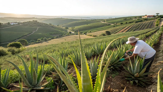 Alt-Text (Deutsch):

Natürliche Aloe Vera Hautpflege für Sommer und Winter - Bio-Produkte von Aloegarve aus Portugal
