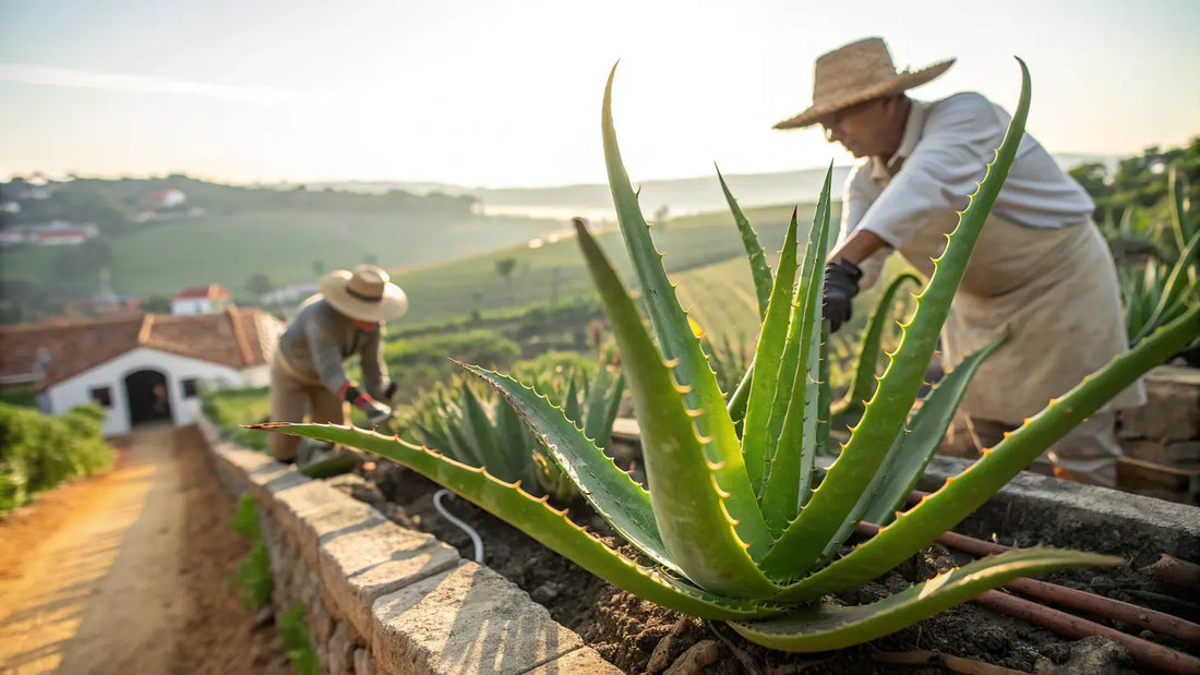Sérum facial orgánico de aloe vera con hidratación profunda y antiarrugas, cultivado en granjas portuguesas bio
