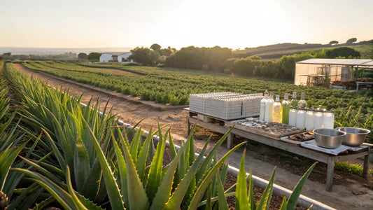 Alt texto para imagem de produtos de aloe vera orgânico português: Aloe Vera Bio Natural da Aloegarve, Gel Hidratante Vegan Feito em Portugal com Ingredientes Certificados

