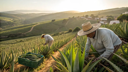 Alt-Text: Aloegarve Bio-Aloe Vera Hautpflege aus portugiesischen Feldern, natürliche, vegane Pflege für strahlende Haut
