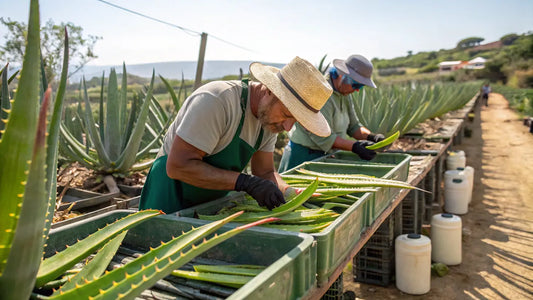 Based on the provided guidelines and content, here's an optimized alt text for the image:

European Organic Aloe Vera Skincare Product Showcasing Natural Wellness and Sustainable Beauty Routine
