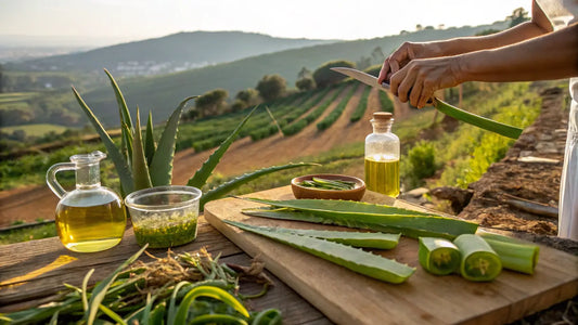 Alt text en español:

Productos de Aloe Vera Orgánico Europeo: Crema Natural Facial Vegana de Cultivo Portugués

