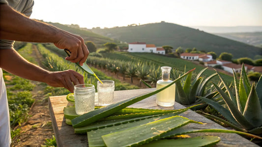 Alt Text (French):

Soins Vegans Aloegarve : Gel d'Aloe Vera Bio Portugais, Hydratation Naturelle et Éclatante
