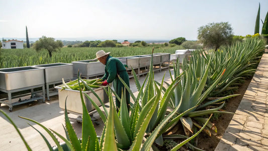 Cultivo de Aloe Vera Orgánico en Algarve: Crema Natural Facial con Ingredientes Veganos y Sostenibles
