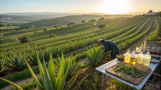 Alt text en español:

Gel de aloe vera orgánico certificado de Aloegarve, ingredientes naturales europeos para cuidado facial ecológico
