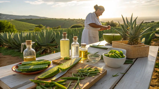 Alt Text en Español:

Crema orgánica de aloe vera portuguesa, gel natural para cuidado facial ecológico con ingredientes veganos de Algarve
