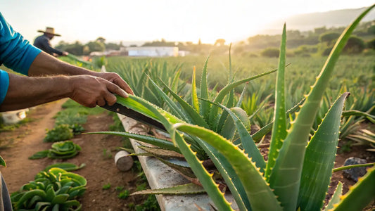 Alt text en español para la imagen:

Crema orgánica de aloe vera de Aloegarve, cultivo ecológico europeo para cuidado facial natural
