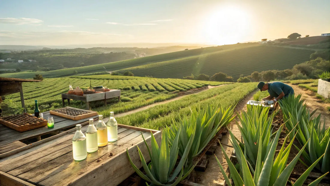 Crema orgánica de aloe vera del Algarve, hidratante natural para piel sensible con extracto 100% ecológico
