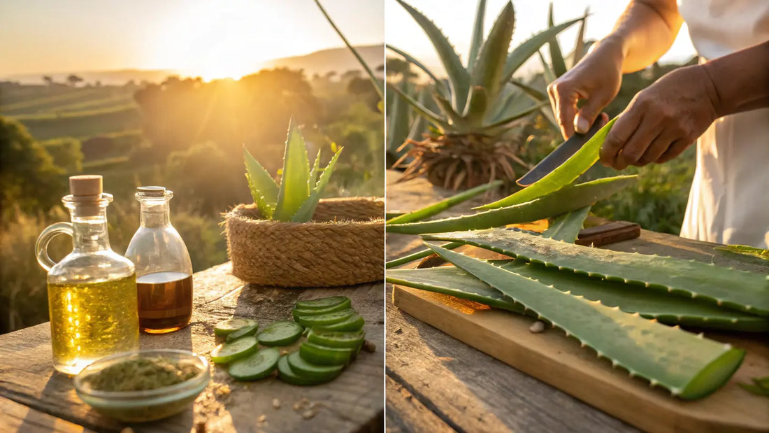 Rotina Natural de Cuidados com Pele Madura: Aloe Vera Orgânico Português Hidratante e Rejuvenescedor
