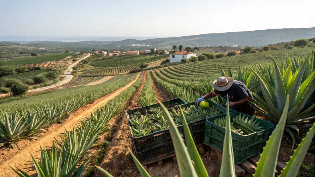 Aloe Vera Orgânico Puro da Aloegarve: Cultivo Sustentável com Concentração Máxima de Hidratação Natural
