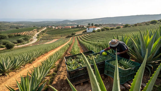 Aloe Vera Orgânico Puro da Aloegarve: Cultivo Sustentável com Concentração Máxima de Hidratação Natural
