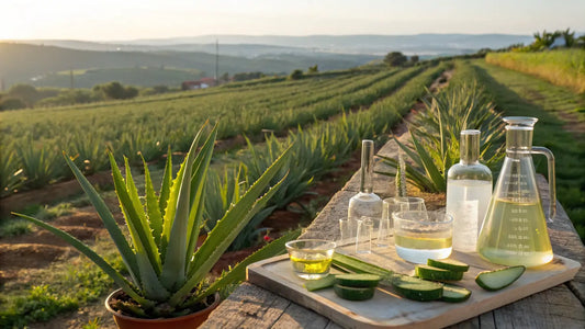 Produtos de Beleza Naturais de Aloé Vera Cultivados no Algarve, Portugal, para Cuidados Orgânicos da Pele
