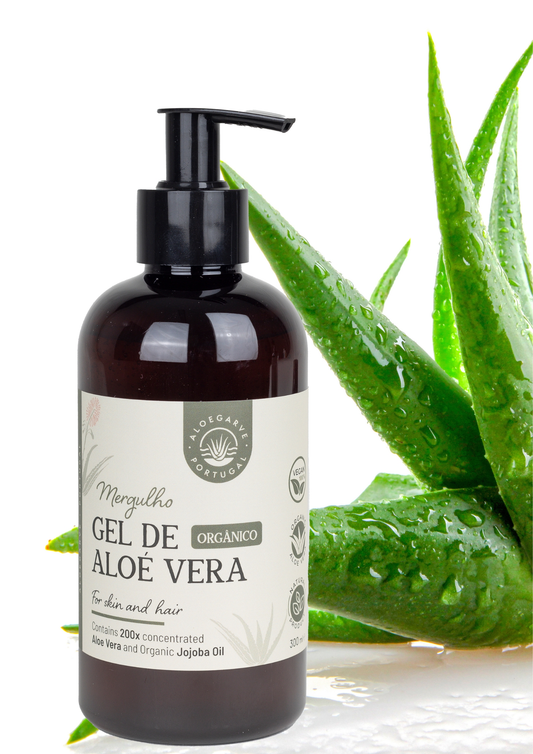 Organisches Bio-Aloe-Vera-Gel aus Portugal, natürliche Hautpflege mit Jojobaöl und Hyaluronsäure für strahlende Haut
