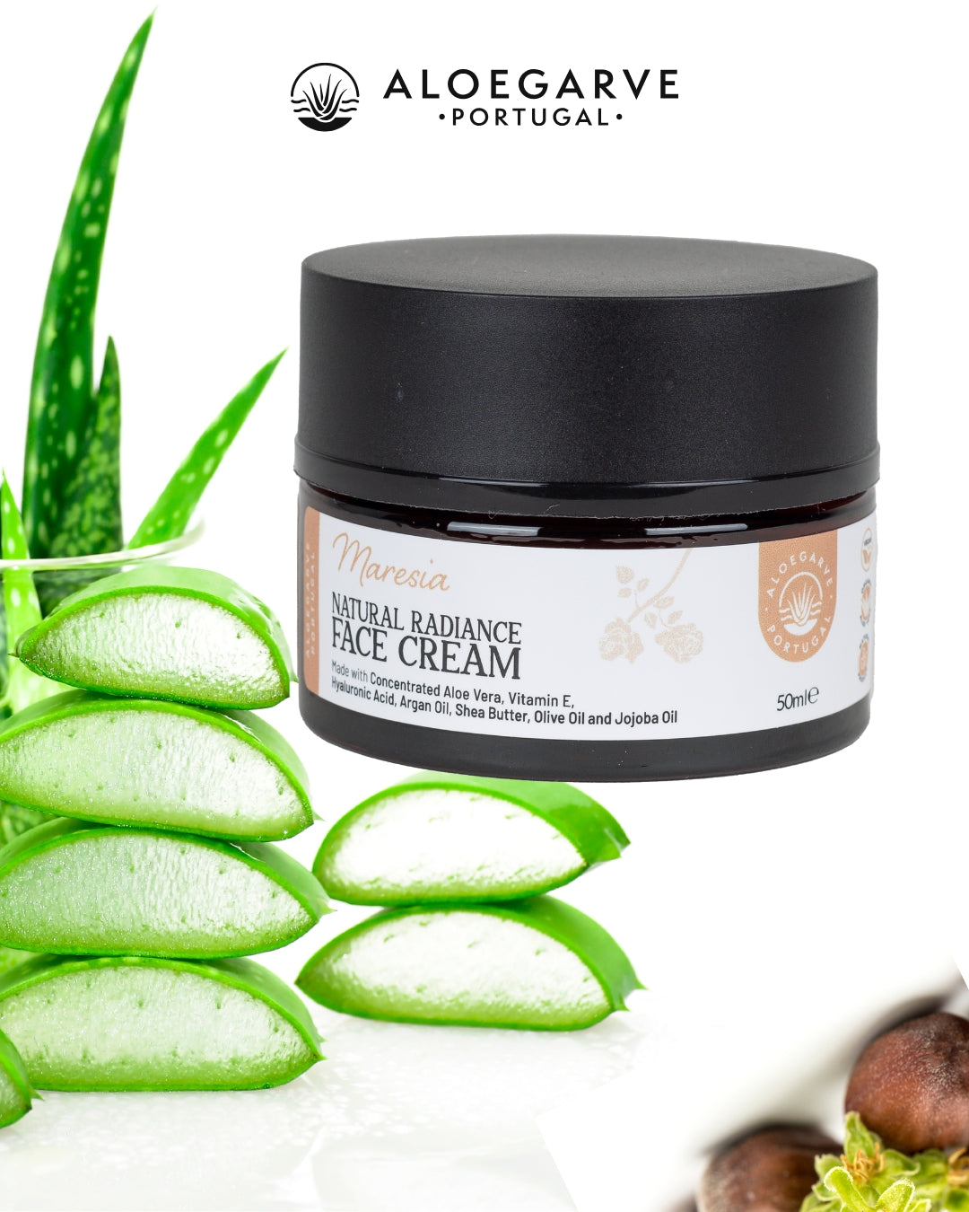 Organic Aloe Vera Skincare: Natural Fine Lines Reduction Cream from Portuguese Coastal Botanicals

