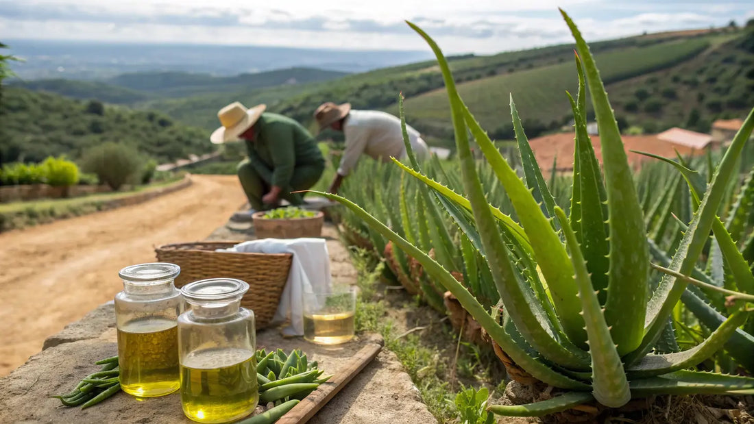 Alt texto en español para la imagen:

Cosméticos orgánicos de aloe vera europeos, productos naturales veganos para el cuidado de la piel
