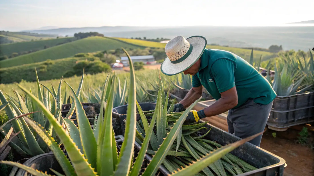 Based on the guidelines and content, here's the alt text in Spanish:

Beneficios del Aloe Vera Bio: Crema Natural Vegana para Piel Radiante y Saludable
