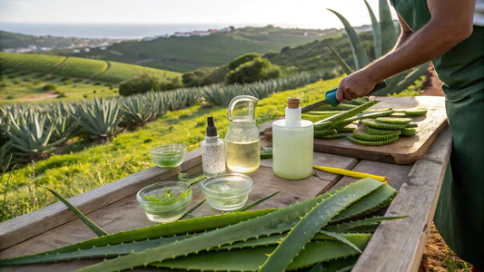 Alt text en français :

Soin Aloe Vera Biologique Européen, Formulation Avancée Aloegarve, Innovation Skincare Naturelle
