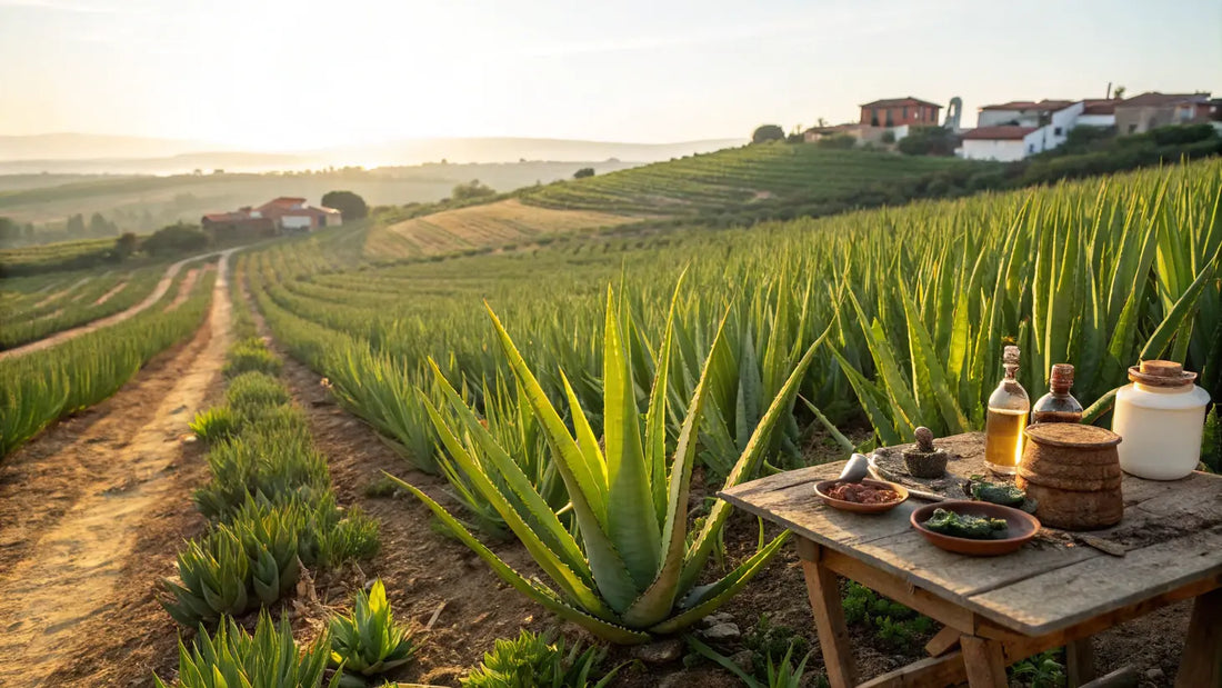Alt texto en español para la imagen:

Gel de Aloe Vera Orgánico Europeo con Planta Fresca, Cuidado Natural de Piel Vegano y Ecológico
