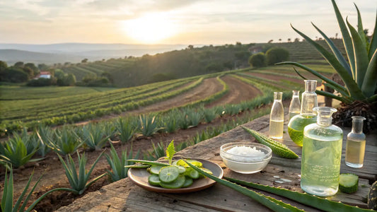 Creme hidratante vegano de aloe vera português para cuidados naturais da pele, anti-rugas e nutrição orgânica
