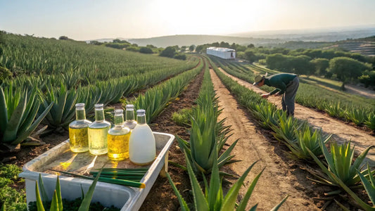 Alt Text (Spanish):

Gel de Aloe Vera Orgánico Bio de Aloegarve, hidratación natural para piel sensible desde cultivos europeos
