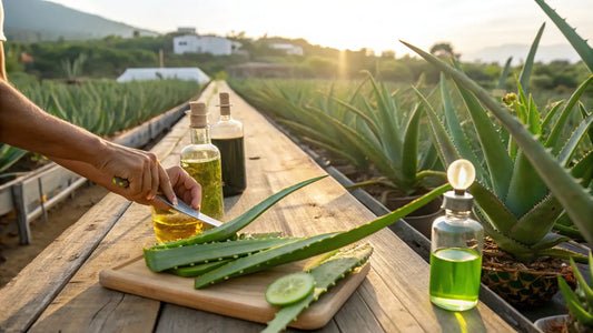 Crema facial orgánica de aloe vera con ingredientes naturales de cultivo ecológico europeo para hidratación y cuidado de la piel
