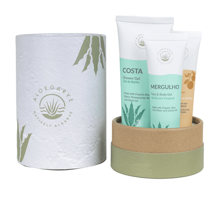 Cadeaupakket Youth Restart Facial Micro Exfoliant 'Areia' 50ml + Ocean Elixir Body Wash "Costa" 100ml + Ultra Concentrated Aloe Vera Gel "Mergulho" 50 ml